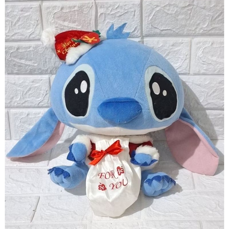 boneka stitch biru kostum natal merah christmas brand original disney lilo and stitch jumbo hadiah k