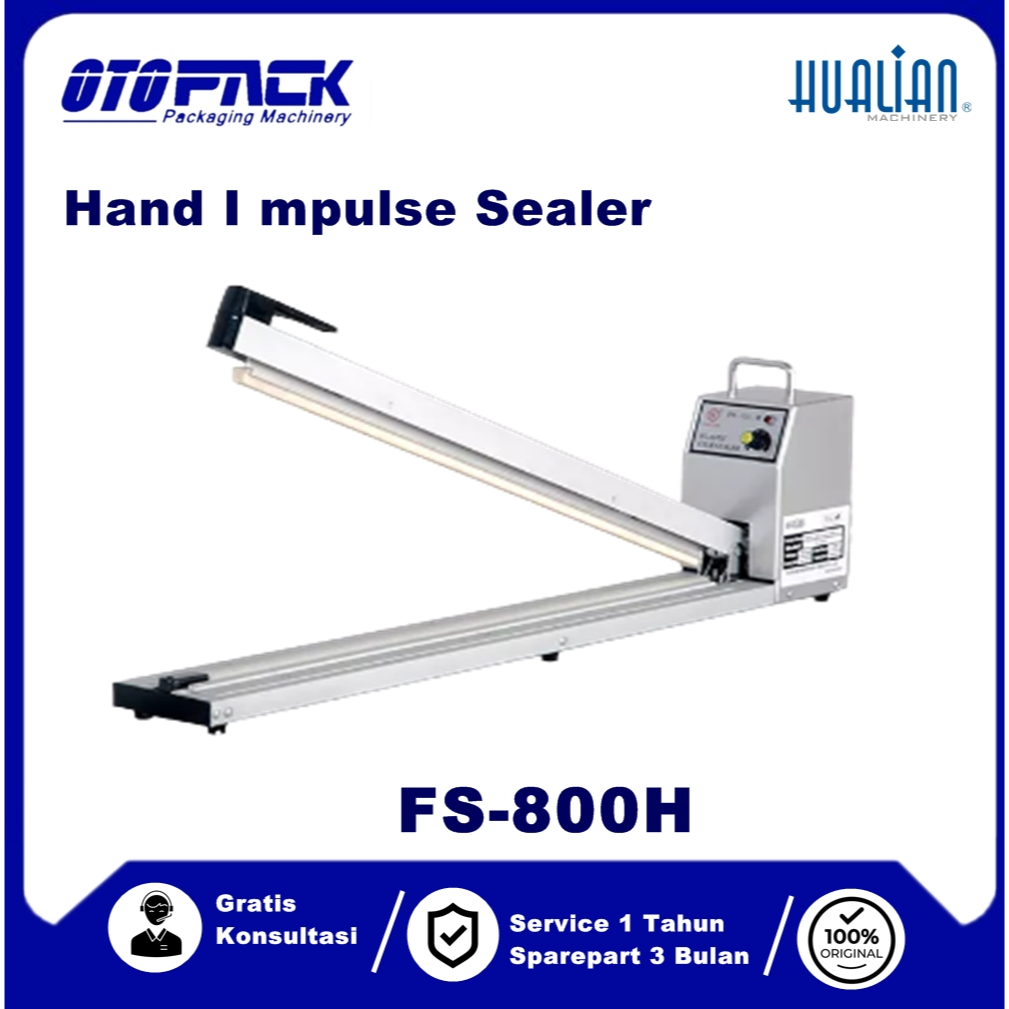 FS-800H Hand Impulse Sealer 80 cm Mesin Pres segel Perekat Plastik Cocok untuk Laundry