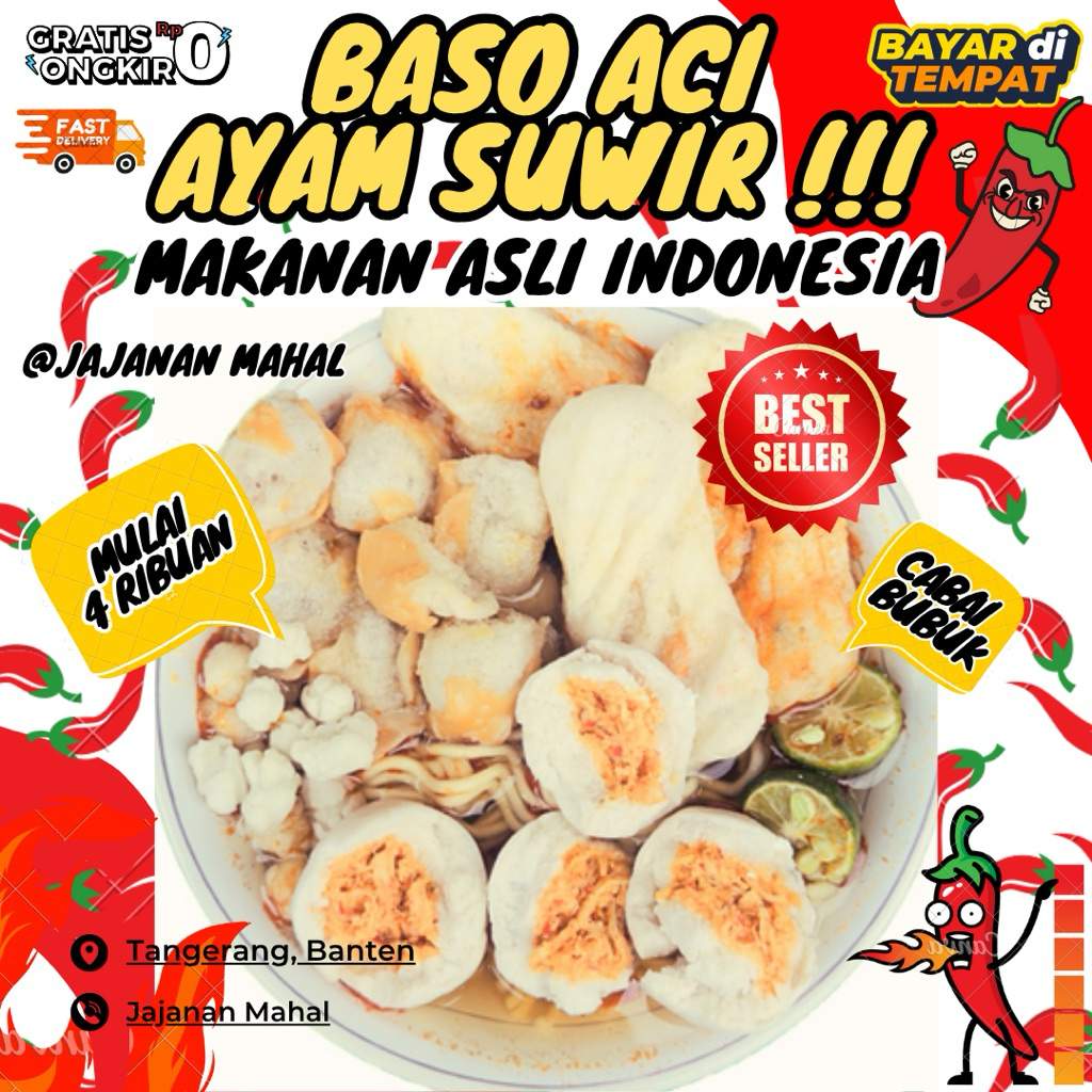 

Baso aci ayam suwir jumbo 1Bks 4rb an murah enak lezat makanan pedas kuah instant gratis ongkir Rp0