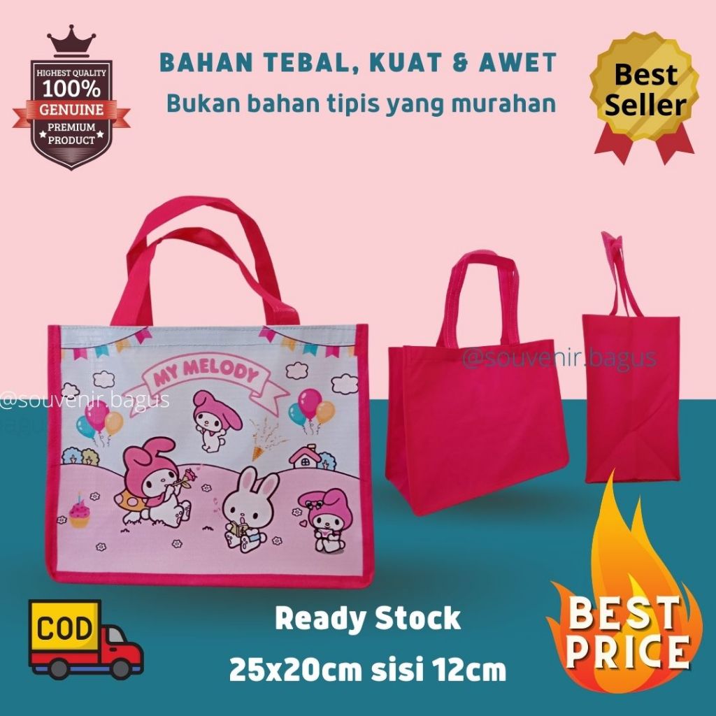 

Tas ultah my melody souvenir ulang tahun my melody mai melodi temen hello kitty kuromi cinnamorrol