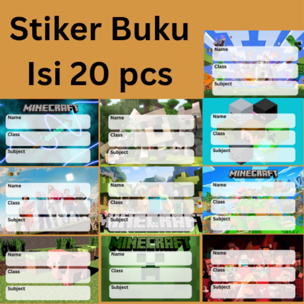 

STIKER BUKU MINECRAFT ISI 20 STICKER MATA PELAJARAN