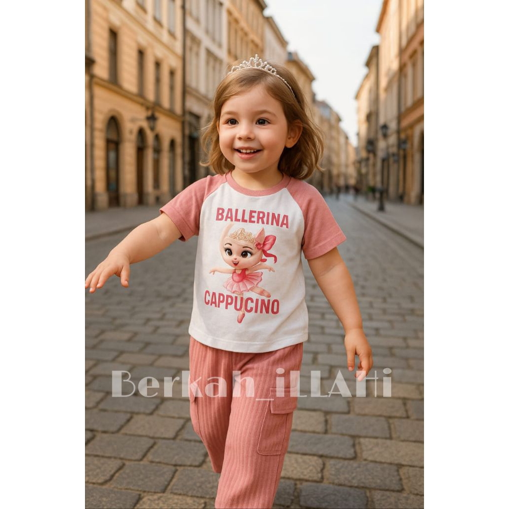 Baju Labubu Anak Perempuan 1-10 Tahun Setelan Cargo Anak Perempuan