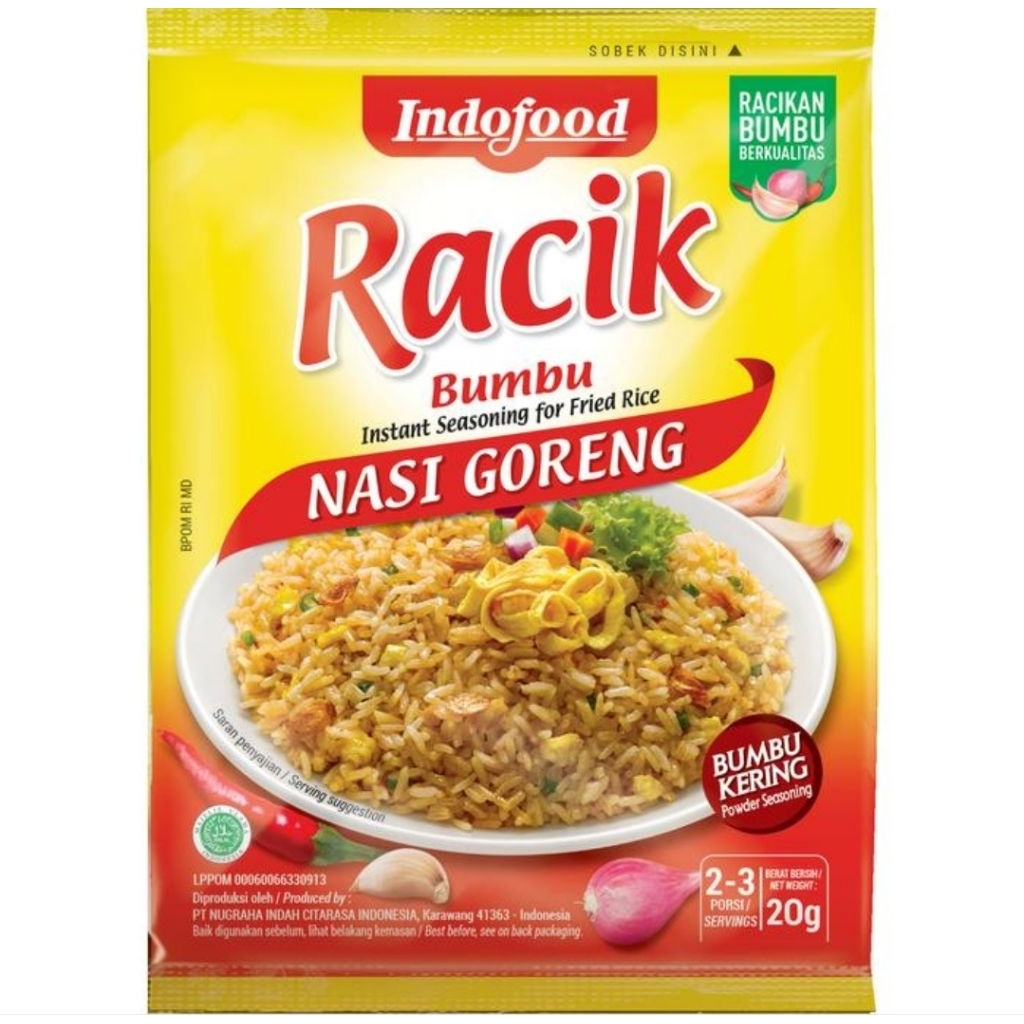 

RACIK bumbu Nasi Goreng sachet 26gr instan indofood murah hemat praktis