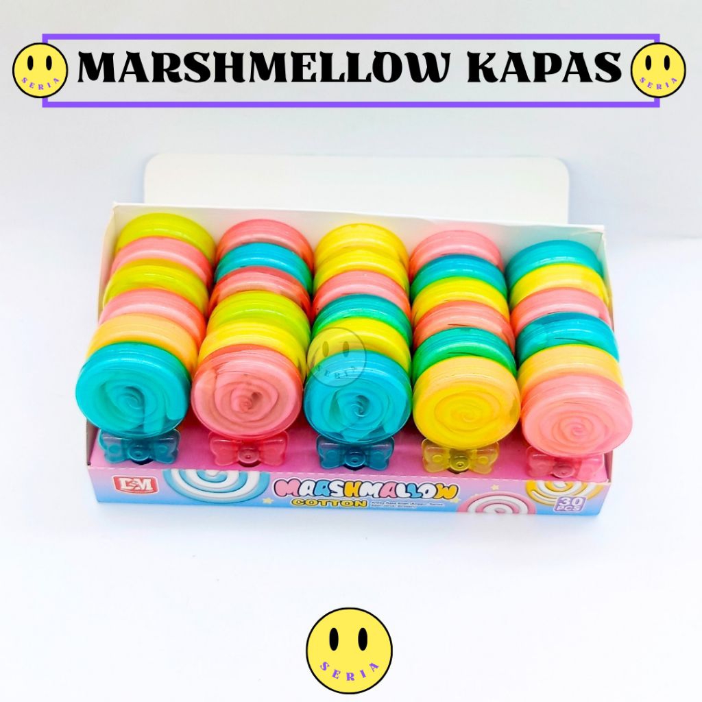 

Dsm Marshmallow kapas marshmallow kapas cotton manis pita rasa buah buahan isi 30 pcs