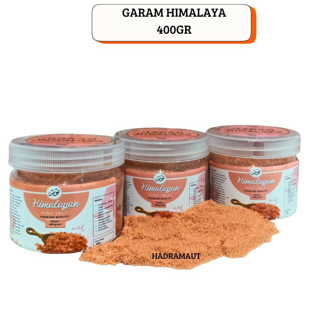 

PREMIUM Garam Himalaya NUR Super Fine 400gr Murni Tanpa Campuran Organic Rock Salt Himsalt Pink Himalayan