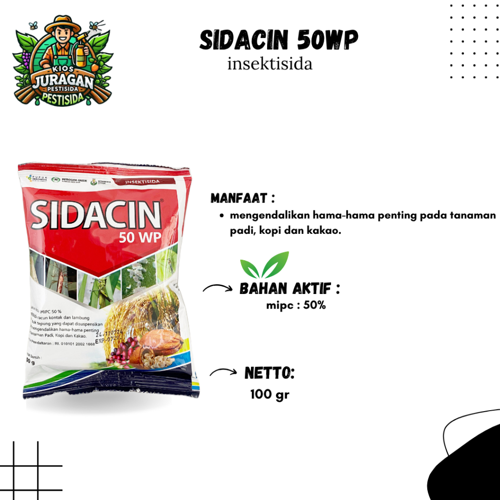 SIDACIN 50 WP 100GRAM INSEKTISIDA