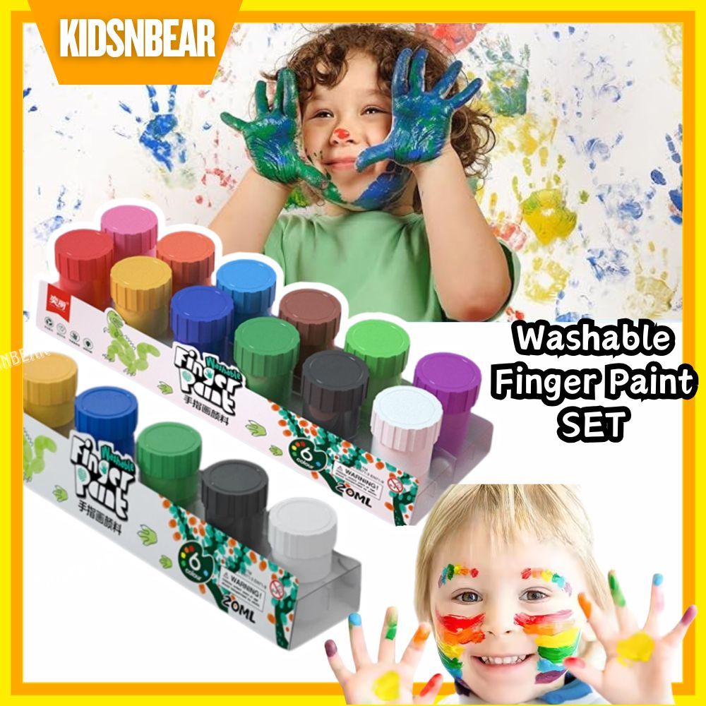 

Finger Paint - Cat Air - Finger Paint Set - Cat Lukis Anak - Washable Finger Paint - Mainan Edukasi Anak - 104WASHABLE FINGER PAINTING