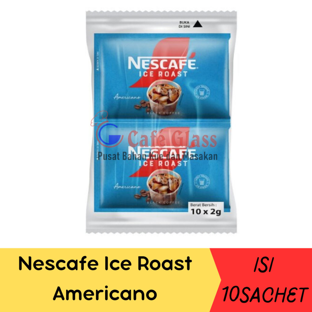 

Nescafe Ice Roast Americano / Kopi Hitam Instan Bubuk-isi 10Sachetx2GR