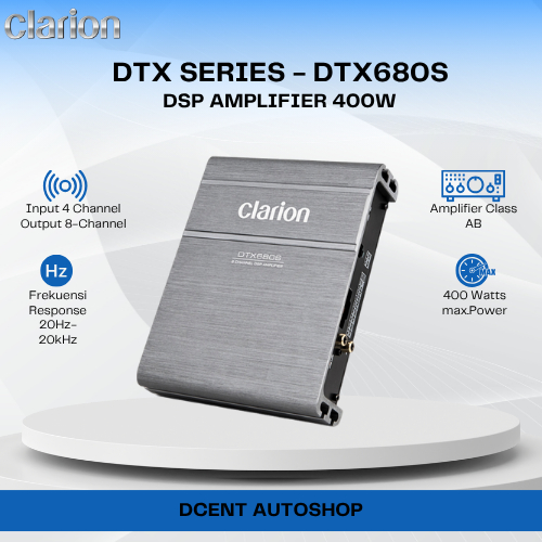 DSP Amplifier Mobil - Clarion DTX Series DTX680S - 8 Channel DSP Amplifier Mobil