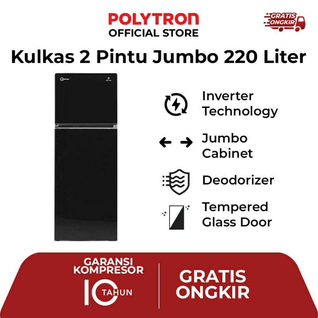 KULKAS POLYTRON 2 PINTU INVERTER PRW-23VX BELLEZA JUMBO - PRW-23VX