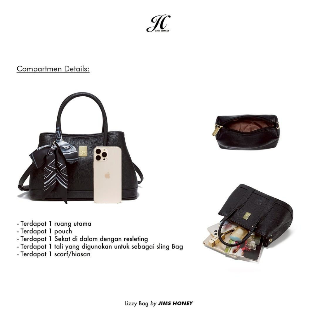 JIMS HONEY LIZZY BAG Tas Selempang dan Hand Bag Wanita Slingbag Cewek Jimshoney Trendy Elegan Kulit