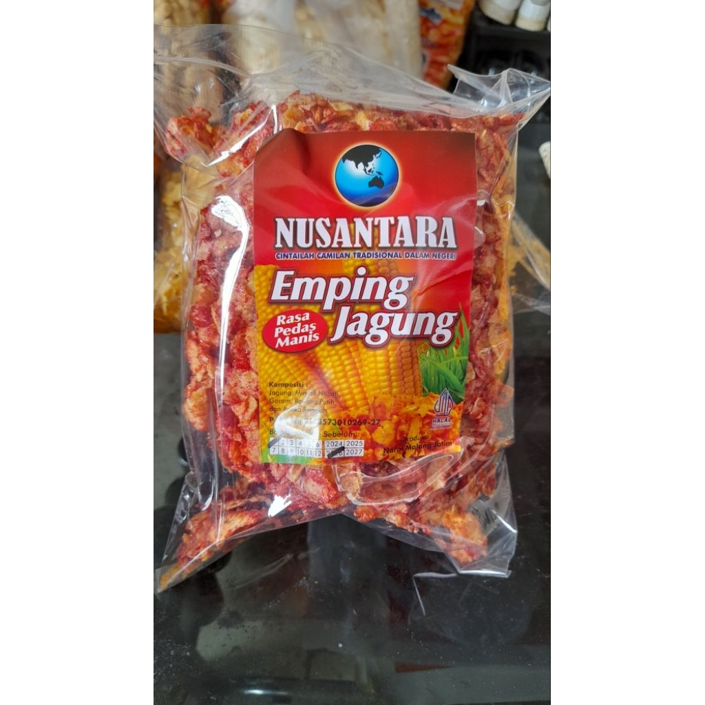

Camilan Emping Jagung Nusantara Rasa Pedas Manis 300gram Halal dan Enak