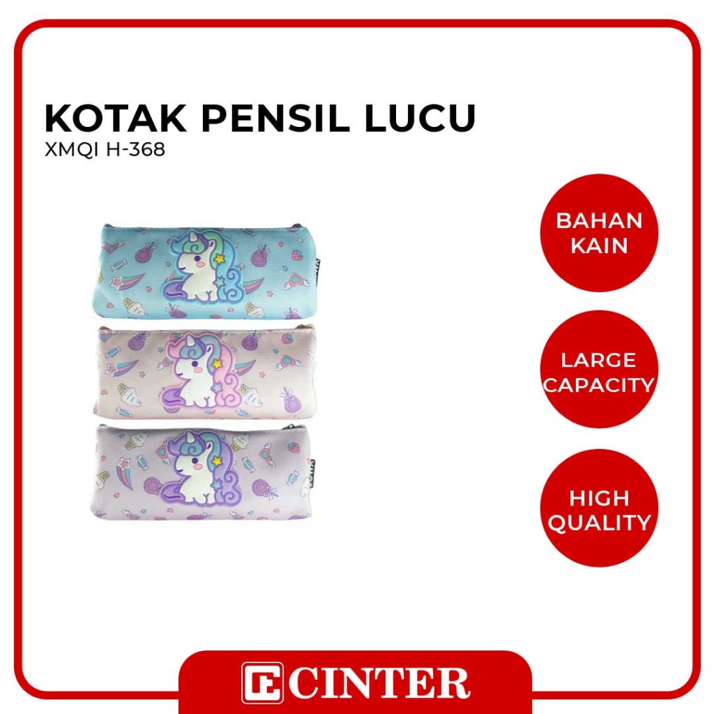 

XMQI- TEMPAT PENSIL / KOTAK PENSIL KAIN / PENCIL CASE KAIN H-368 UNICORN SLETING