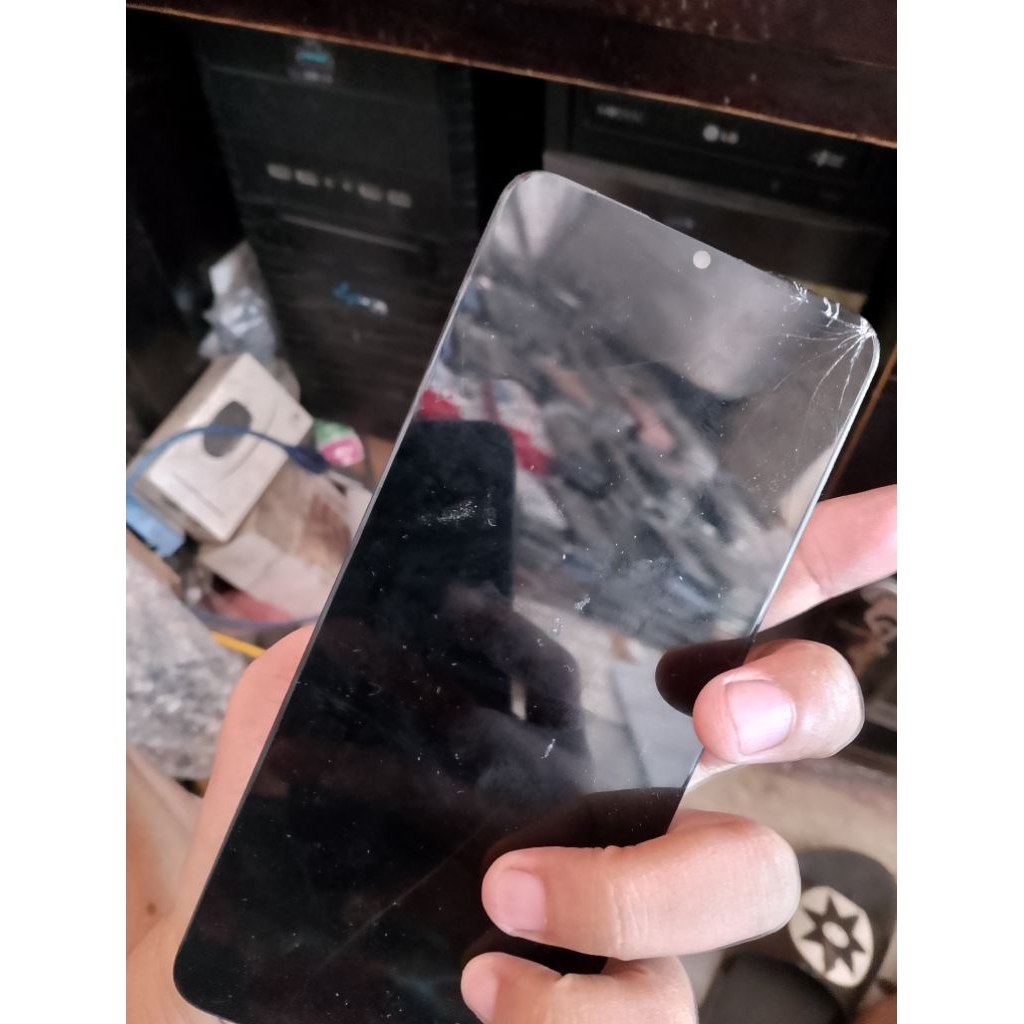 LCD OPPO A57 ORI MINUS GLASS DAN RETAK