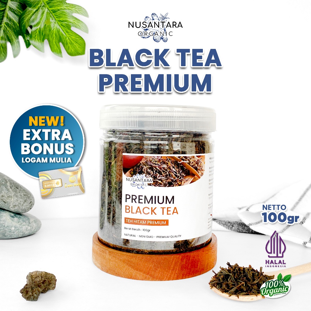 

Nusantara Organic Black Tea Teh Organic Bunga Kering Hitam Dried Alami Organik kualitas 100gr