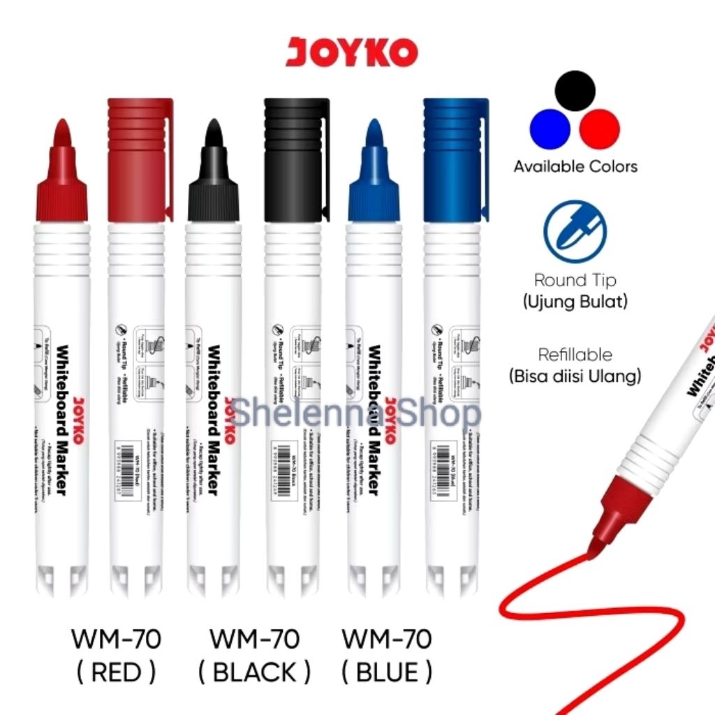 

Joyko Whiteboard Marker Spidol Papan Tulis Bisa Dihapus / Bisa diisi ulang Joyko WM-70
