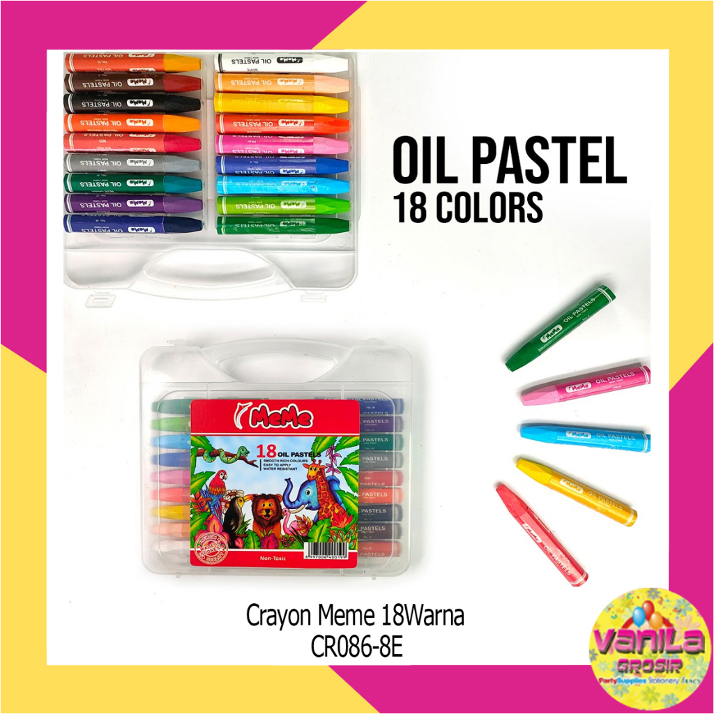 

Crayon 18warna, oil pastel, krayon warna, mewarnai