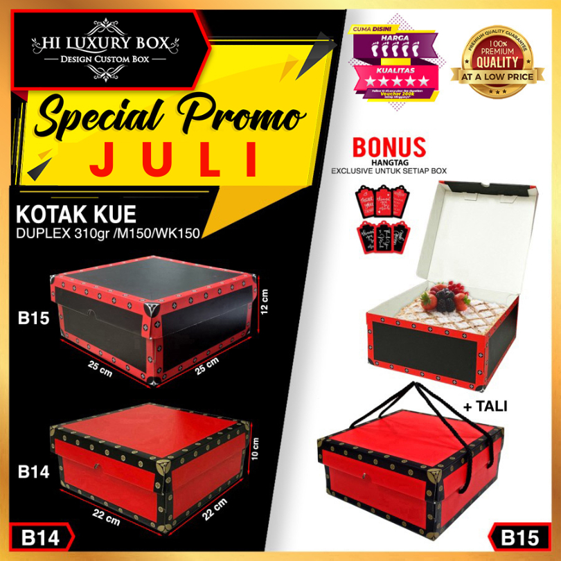 

Kotak Kue Cake Box Dus Packanging|22x22x10|25x25x12|B14|B15