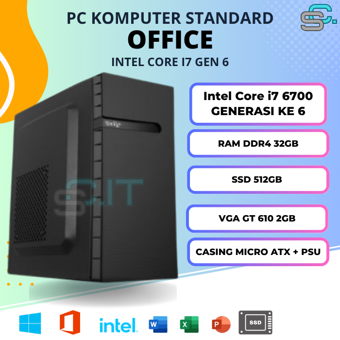 PC RAKITAN INTEL CORE I7 GENERASI 6 KOMPUTER KANTOR PC DESKTOP