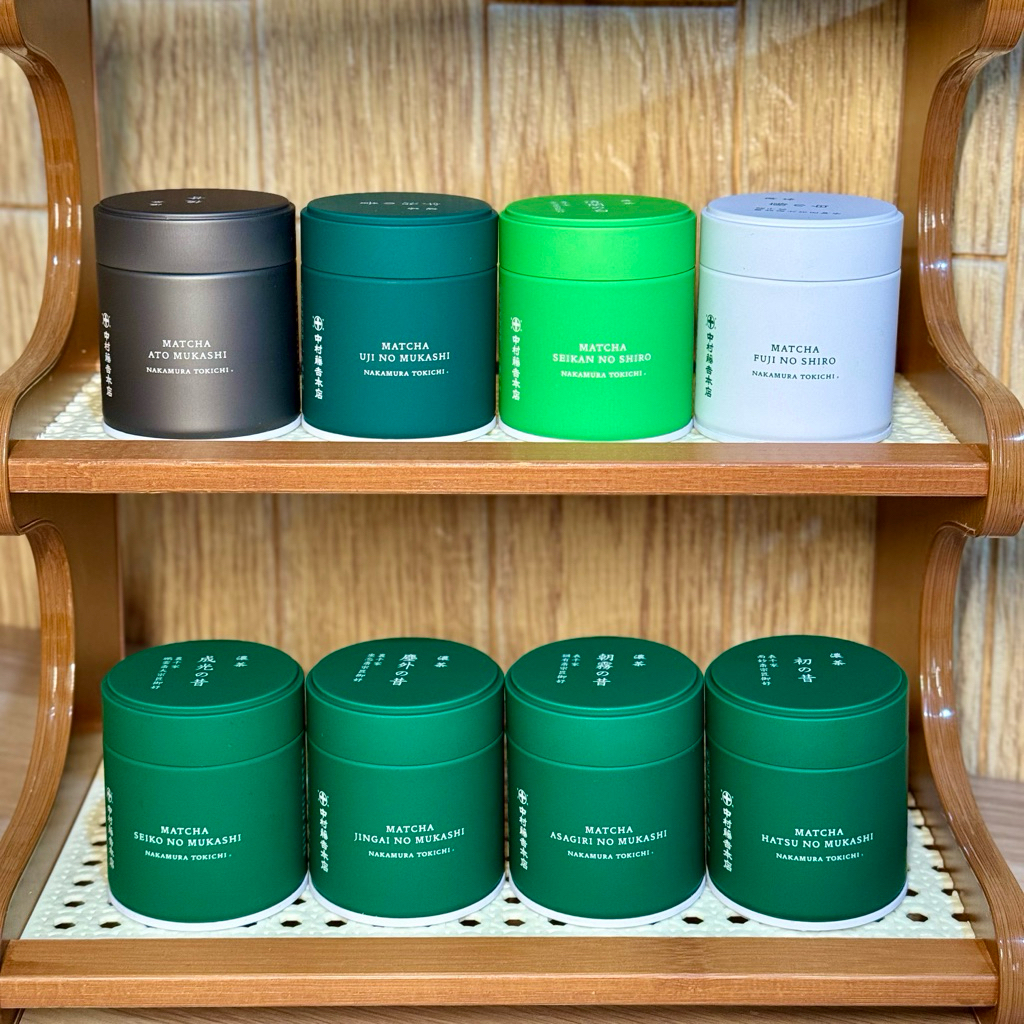 

Matcha Nakamura Tokichi Ceremonial Grade 30g – Ato Mukashi / Uji no Mukashi / Fuji no Shiro / Seiko no Musakhi / Jingai no Mukashi / Asagiri no Mukashi / Hatsu no Mukashi / Seikan no Shiro | Bubuk Matcha Jepang Premium