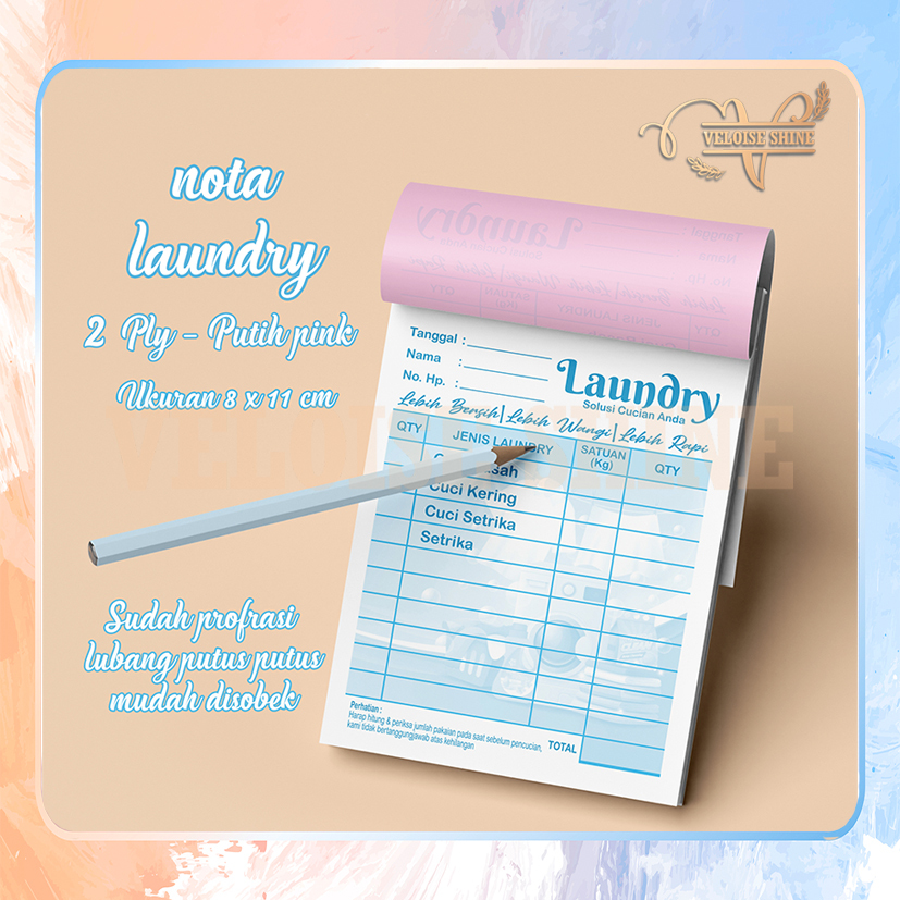 

Nota Laundry NCR 2 ply isi 50 lembar 1/8 folio - Praktis ready langsung kirim