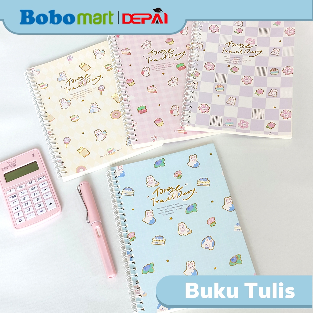

BOBOMART Buku Tulis Catatan Bergaris Spiral Ruled Notebook A5 65 Lembar DP-2165-20