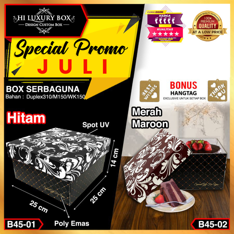 

Kotak Kue|Kado|Cake|Gift|Serbaguna|Penyimanan|Box|Dus|Packaging|B45
