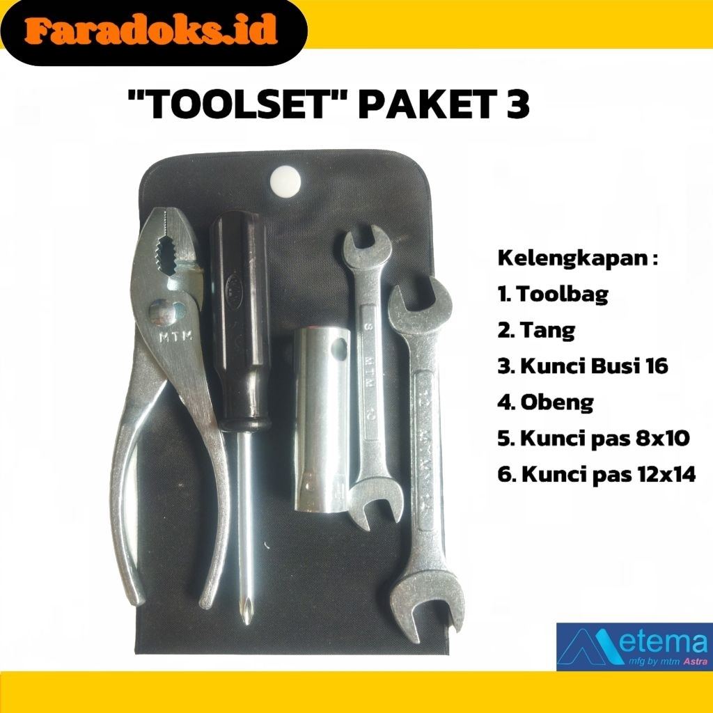 PAKET VARIAN LENGKAP TOOLKIT MOTOR TOOLSET MOTOR  HONDA/ YAMAHA/ SUZUKI "PAKET 3"