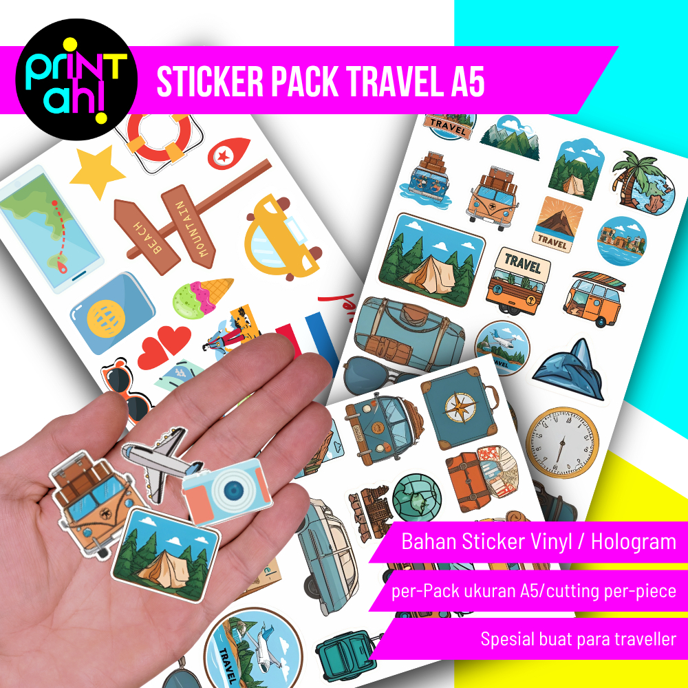

Print ah! Stiker pack Travel | Stiker koper | stiker adventure | Stiker world Travel