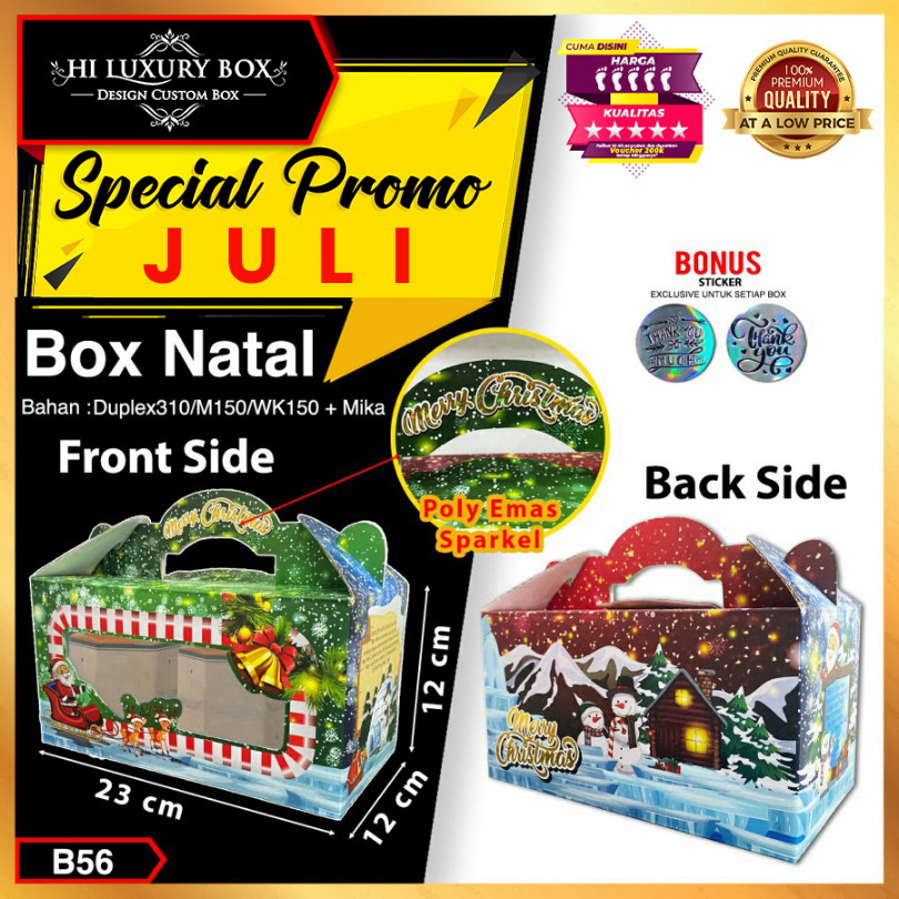 

box natal|kotak kue|box hampers|kotak toples 23x12x12|B56