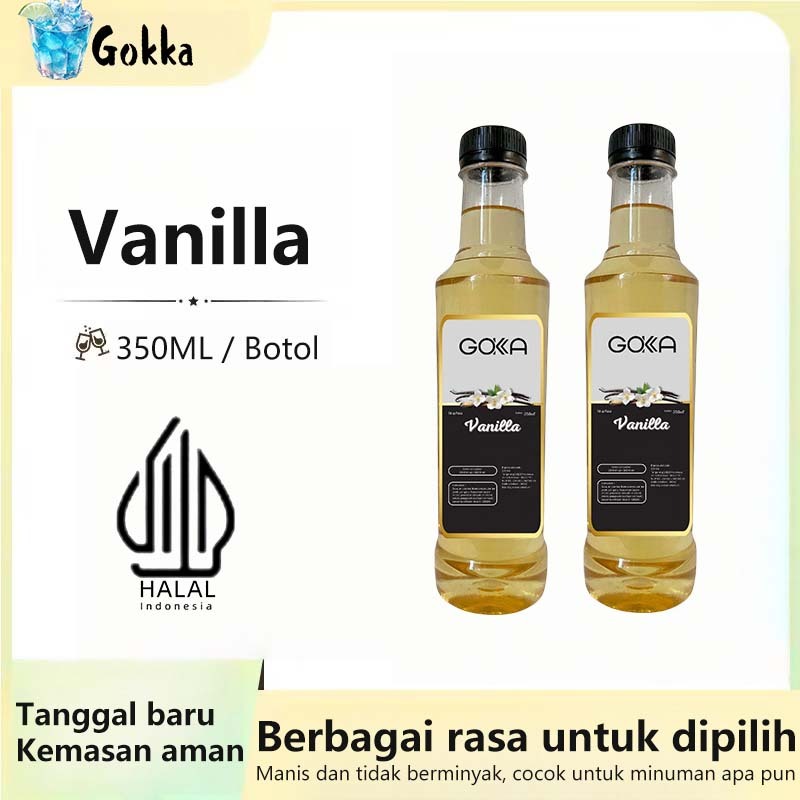 

GOKKA Sirup Minuman Rasa Vanilla 350ml Syrup / Sirup Vanilla Sertifikasi Halal
