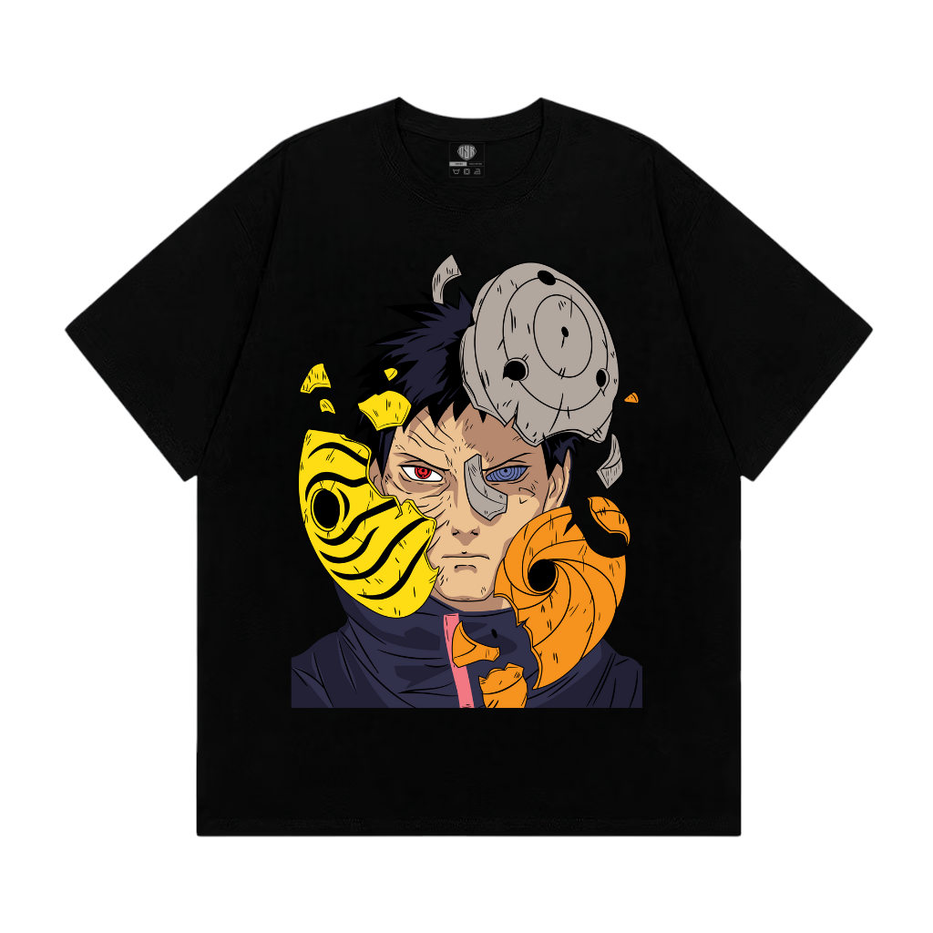 OYB Kaos Obito Uchiha Anime T-Shirt Baju Pria dan Wanita Lengan Pendek