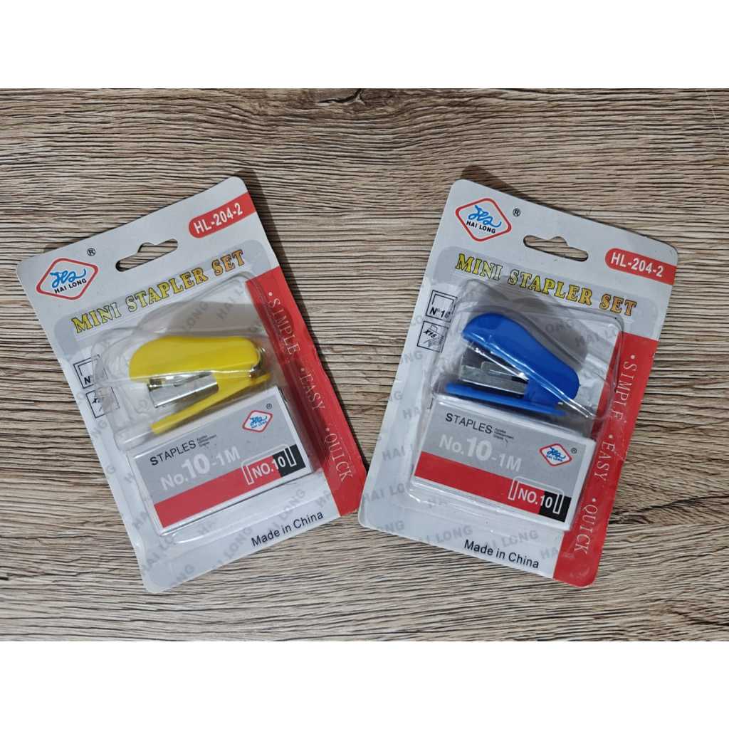 

Staples Stapler Mini Kecil Set Unik Lucu Bonus isi ATK Portable Alat Penjepret Kertas Mini Free Refill 2 strip isi staples No.10