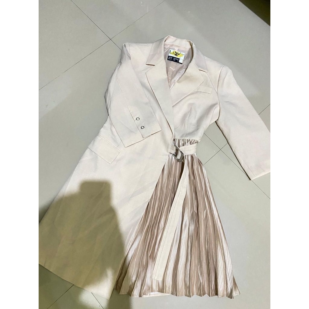 Dress Coat mix Plisket Cantik