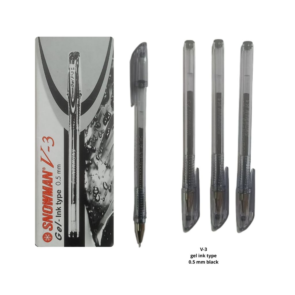 

BALLPOINT PEN SNOWMAN V-3 BLACK || PULPEN SNOWMAN GEL INK 0.5 mm