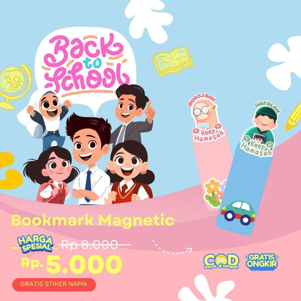 

CUSTOM MAGNETIC BOOKMARK / PEMBATAS BUKU / PEMBATAS IQRO DAN QURAN