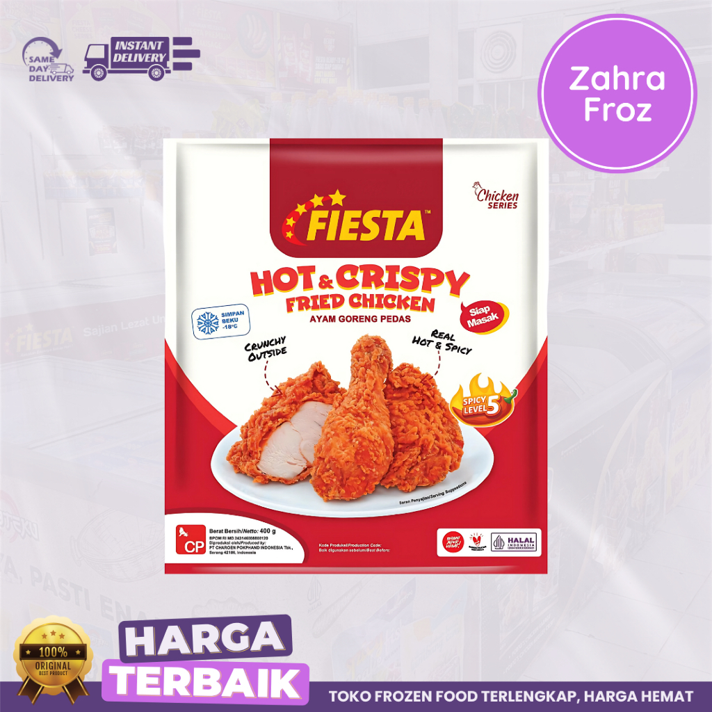 

FIESTA HOT & CRISPY FRIED CHICKEN || AYAM GORENG 400 GR