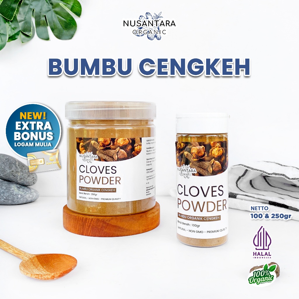 

Nusantara Organic Cengkeh Bubuk Pure Clove Powder Alami Tanpa Tambahan Bahan Bumbu Masak