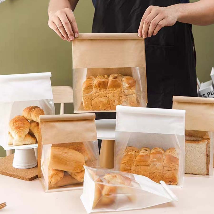 

Kantong Roti Tawar Kawat Serbaguna Plastik Roti Tawar Kue Kering Paper Bag Toast Bread 1O PCS