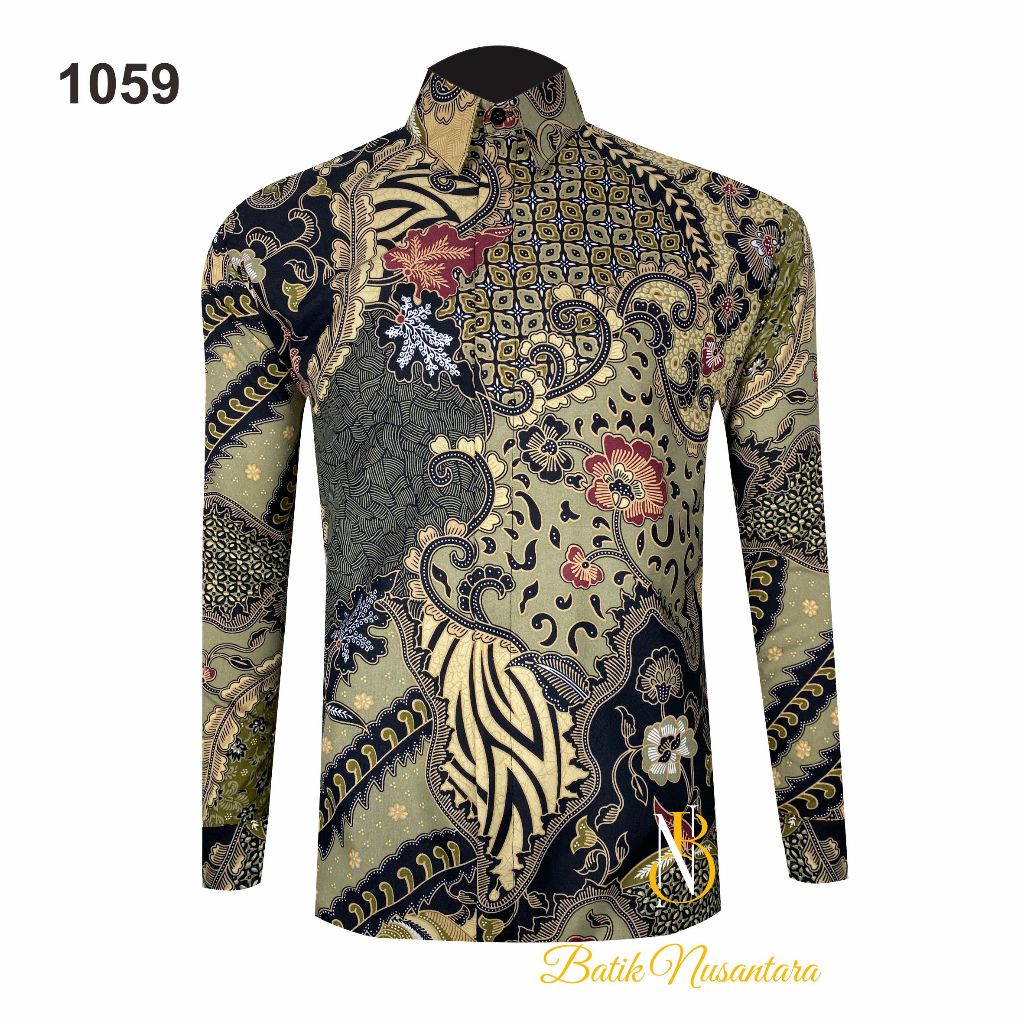 

Batik Nusantara Indonesia Kemeja Batik Slimfit Lapis Furing 1059 / Batik Pria