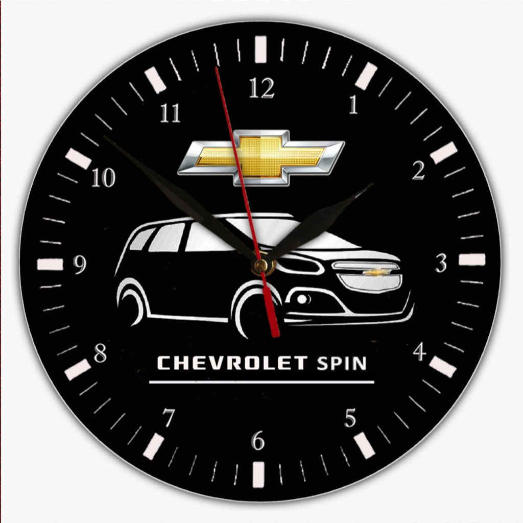 Jam Dinding CHEVROLET SPIN Aesthetic Ruang Tamu Kayu PVC