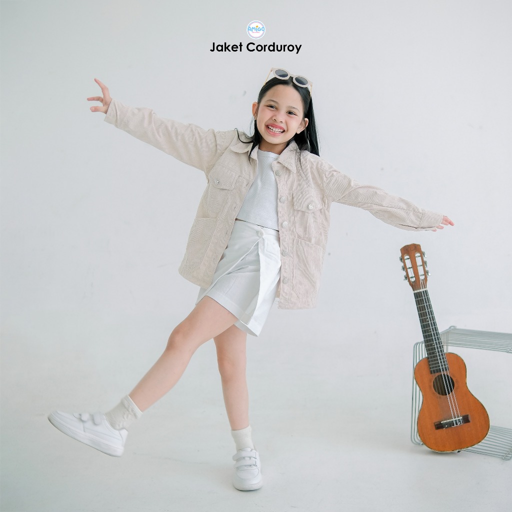 Kidz Republic Corduroy Jaket Anak Oversize Jaket Anak Corduroy Perempuan Laki laki 3-12 Tahun