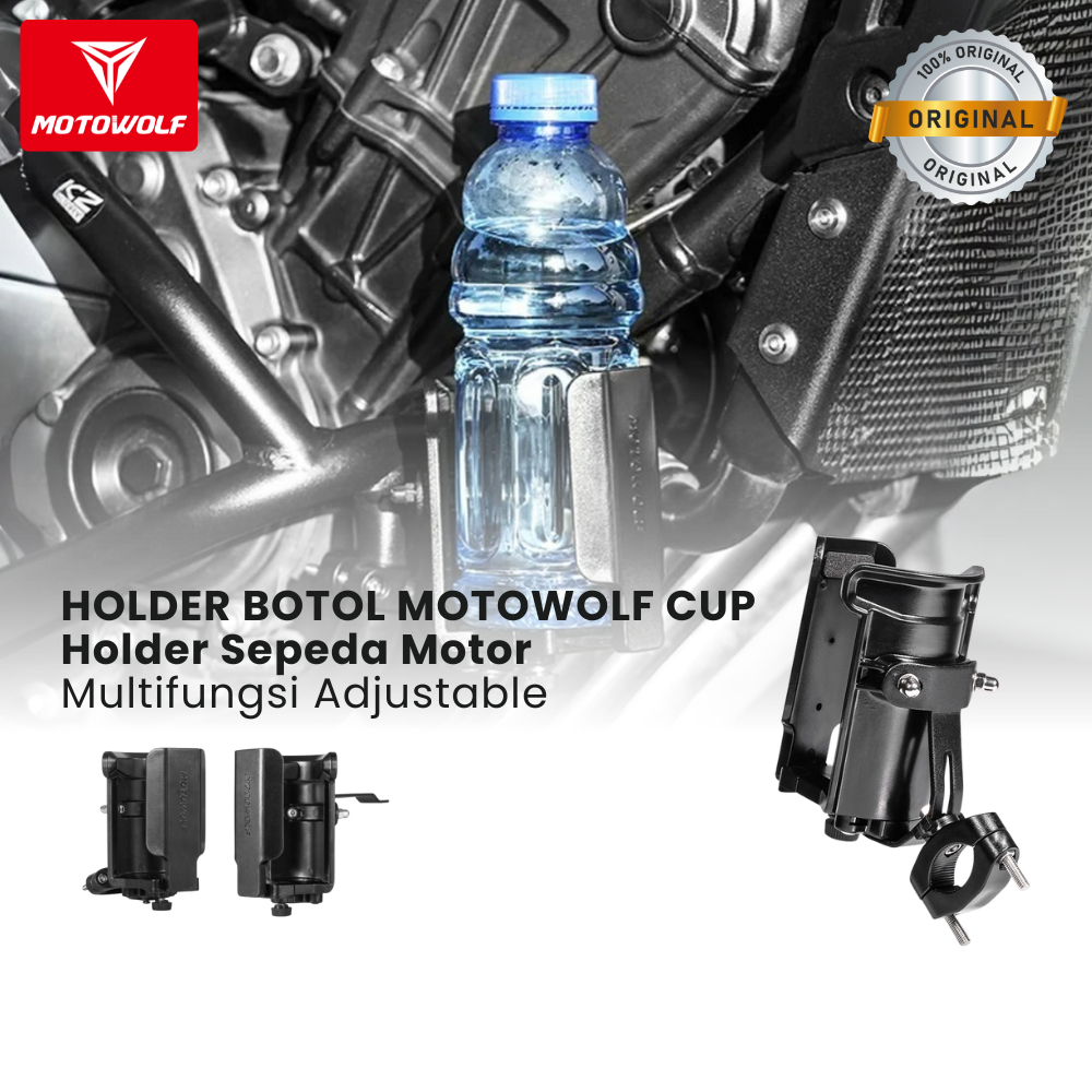 Holder Botol Motowolf Cup Holder Motor Sepeda Multifungsi Adjustable