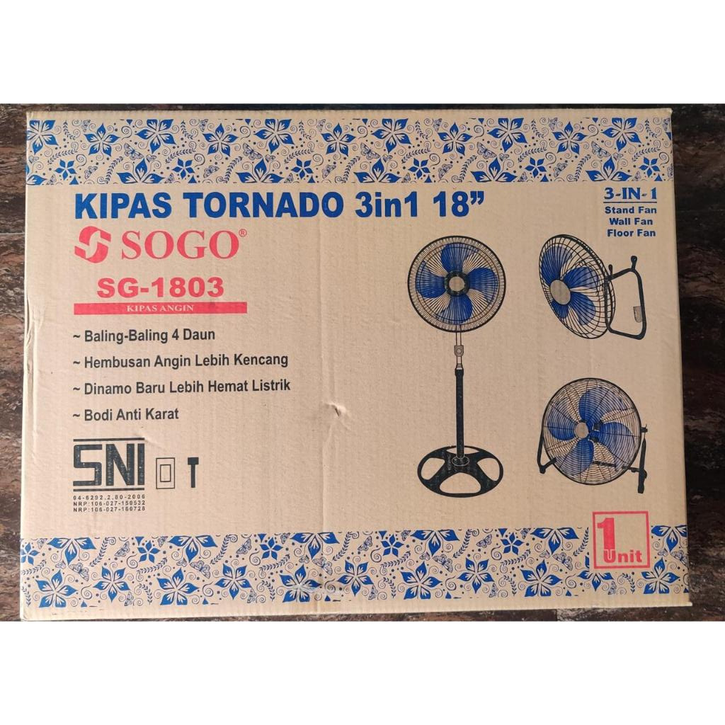 SOGO 18 inch Kipas Angin 3in1 Berdiri Besi Tornado SG-1803