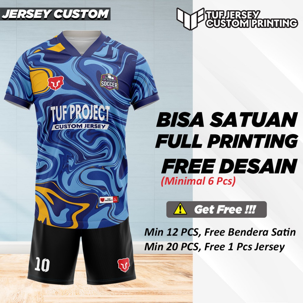 Custom Jersey Futsal Sepak Bola Voli Badminton Full Printing Setelan Atasan Kaos Jersey Jarsey Jersi