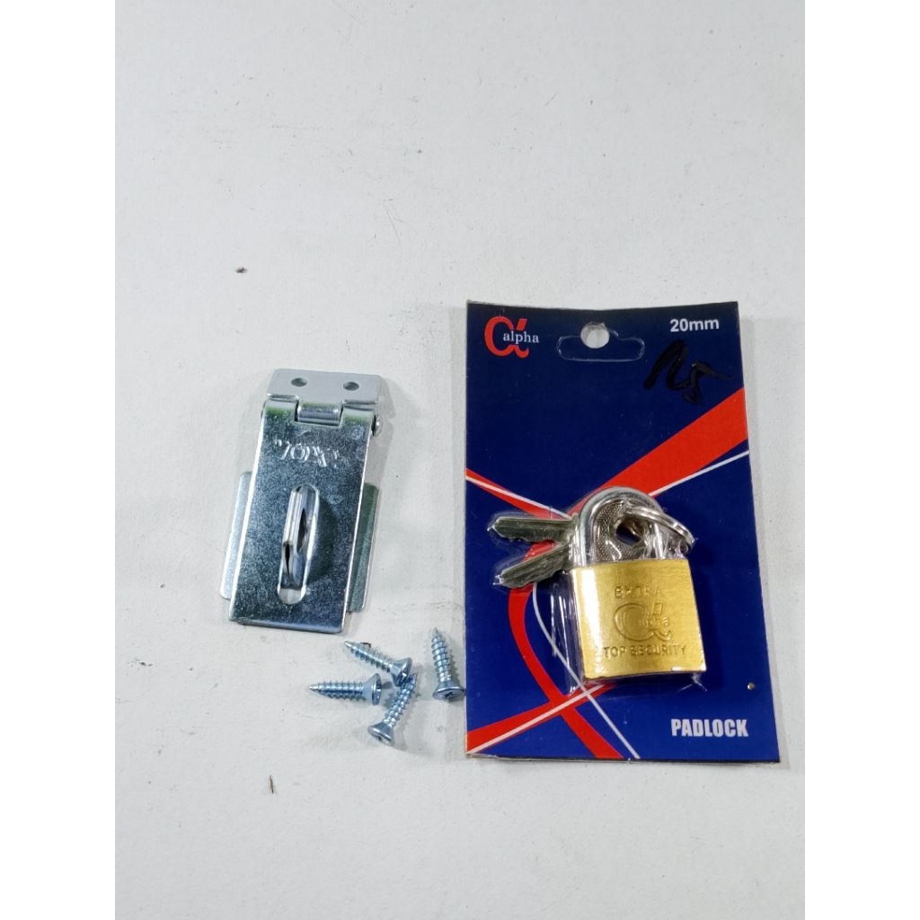 gembok satu set ,gembok 20m + rumah gembok, harga satu set , gembok+ overpal