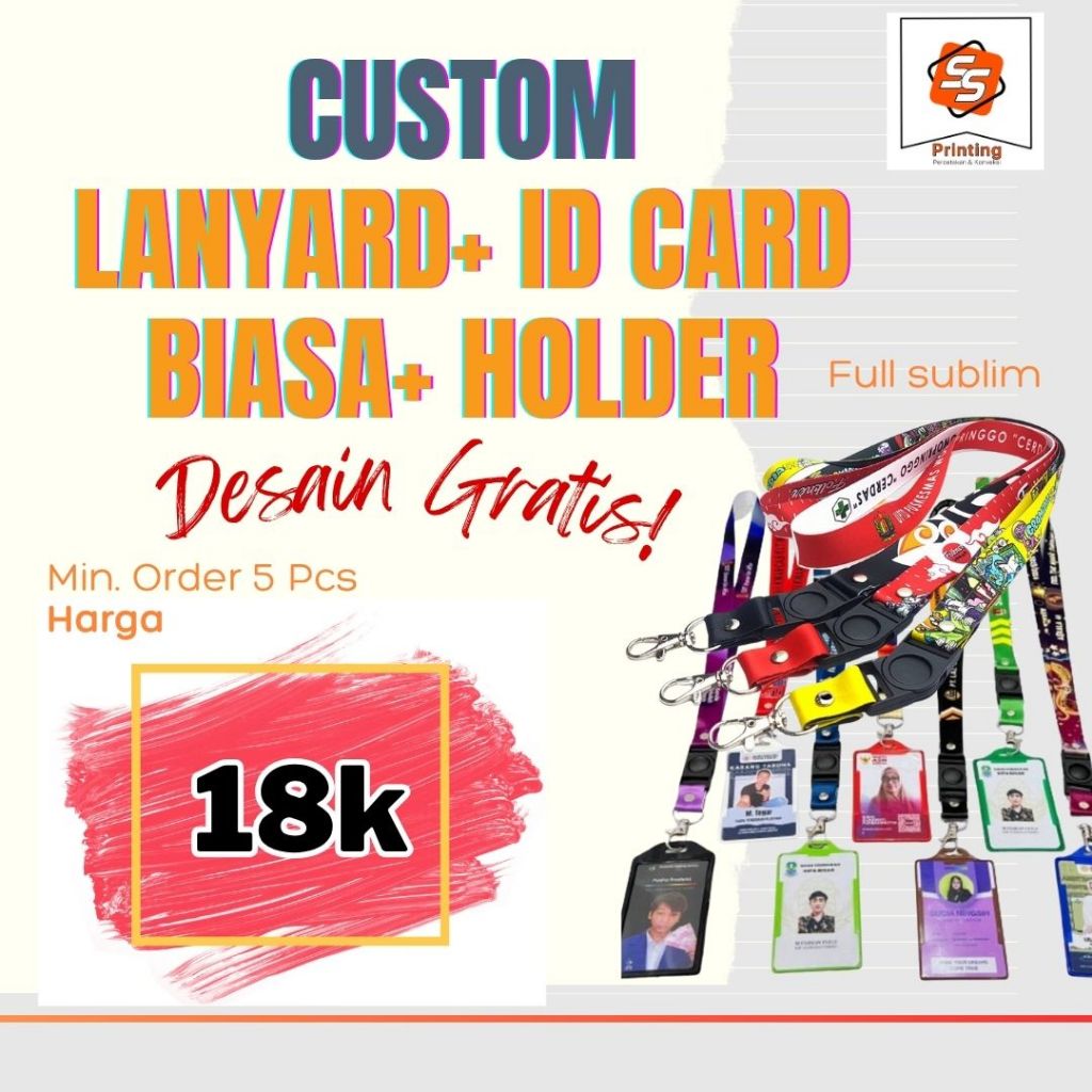 

ID CARD BIASA & LANYARD FULL SUBLIM