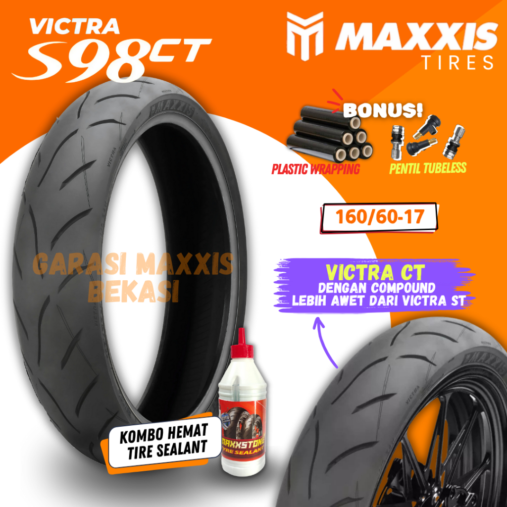 [READY STOCK COD] BAN MAXXIS VICTRA 98CT TUBELESS (160/60-17) BAN MOTOR RING 17 /  BAN DEPAN BELAKAN