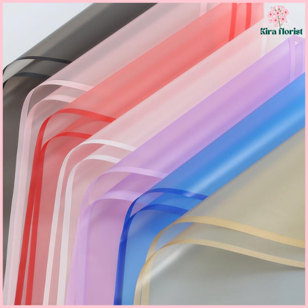 

PACK 20 Kertas Buket Transparant List Cellophane Wrapping Paper Kertas Bunga KB05