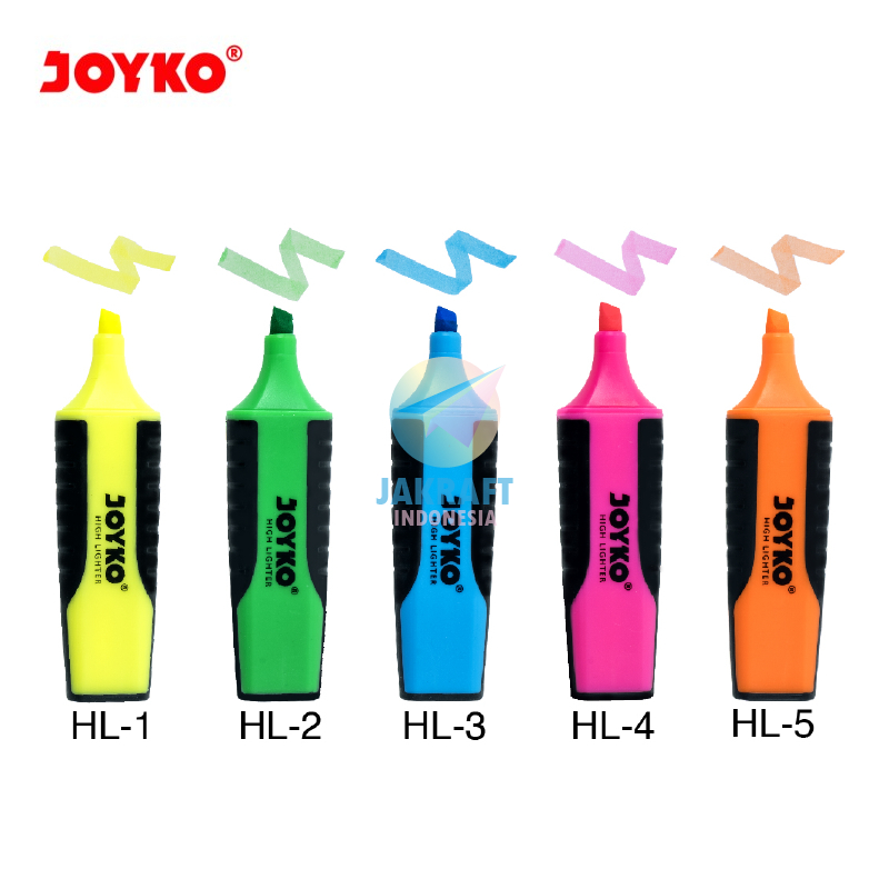 

(1 Pcs) Highlighter Warna Neon JOYKO HL-1 Kuning Yellow / HL-2 Hijau Green / HL-3 Biru Blue / HL-4 Merah Muda Pink / HL-5 Jingga Orange Marker Penanda